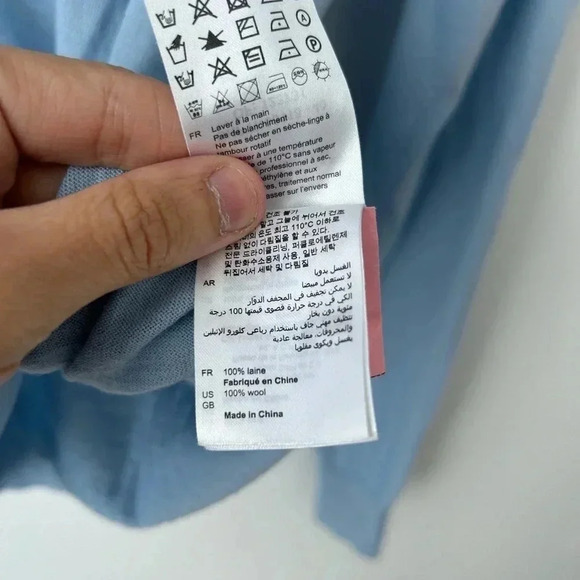 Sandro Paris blue  merino wool sweater - Picture 9 of 12